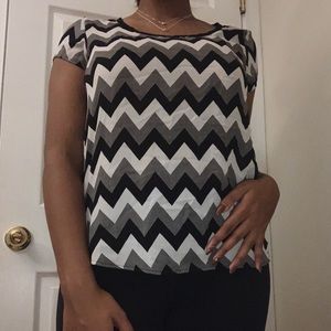 Black + White ZigZag Tee